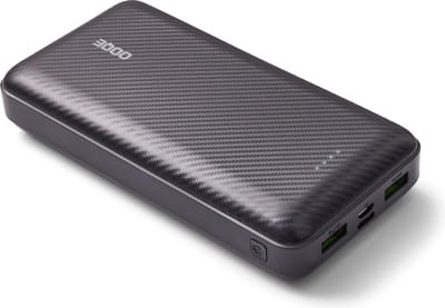 OOQE PowerCharge 3 - Powerbank 20000 mAh - 22,5W Snellader voor iPhone, Samsung en meer - Inclusief Waterdicht Opbergzakje - USB-C, USB-A en Micro USB – Anti Slip en Anti Kras – Geschikt voor Laptop en Tablet - 3 Apparaten Tegelijk Opladen - Zwart