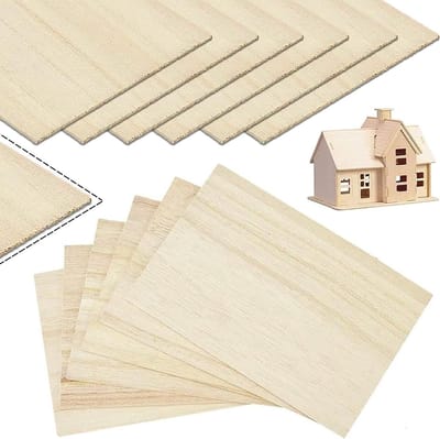 Allecto Plus - Set van 12 lichtgewicht balsahouten platen 200x100x1mm voor ambachtelijke modelbouw. Geschikt voor vliegtuigen en boten.