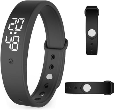 longziming -Vibrerend Wekhorloge Armband – Stil Alarm met Trilsignaal, Timer & 6 Instelbare Herinneringen – Comfortabele Polswekker voor Kinderen, Volwassenen & Senioren – Stil en Discreet Ontwaken (Zwart)