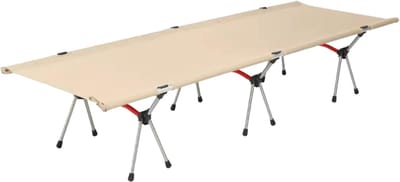 Campingbedje - Opklapbaar Bed - Buiten slapen - Lichtgewicht Aluminium - 54 x 18 x 17 cm - Kaki