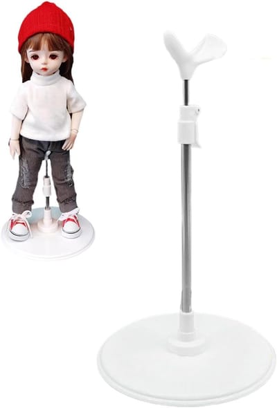 Poppen Standaard - Display Houder - Poppen Presenteren - Verstelbare Hoogte - 21-37 cm - Zwart