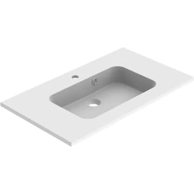 Allibert Inbouw Wastafel Style - Polybeton - Rechthoekig - Mat Wit - 80,5cm