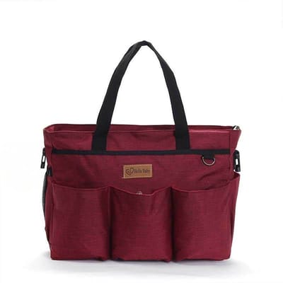 Luiertas Schoudertas - Baby Verzorgingstas - Incl Verschoningsmatje & Flessenhouder - Vakken - Jongens/Meisjes - Rood