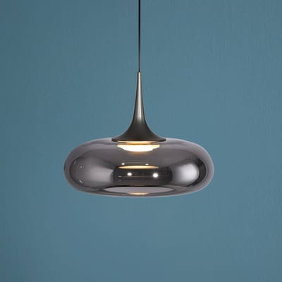 SCHÖNER WOHNEN LED hanglamp Posh 1-lamp, rookglas, 3.000 K