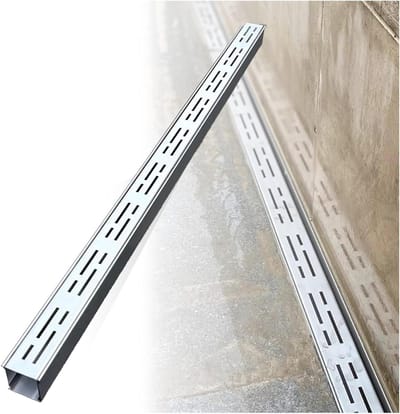Afvoergoot Roestvrij Staal - Lineaire Drainage - Wateroverlast Voorkomen - Verstelbare Lengte - 7 x 5 cm - Zilverkleurig