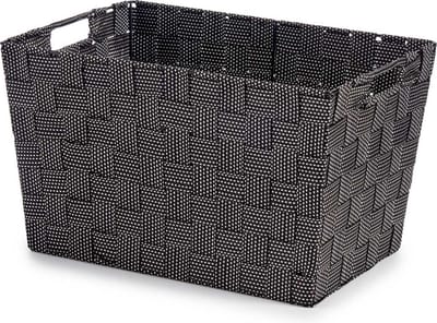 Kipit Opbergmandjes - voor kast/ badkamer - zwart - 35x25x20 cm - 10 liter