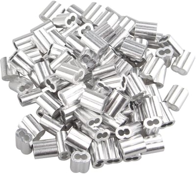 Dailygoods- Crimping Mouw 100 Stuks - Aluminiumlegering - Antiroest - Corrosiebestendig - Geschikt voor 2.0mm Kabeldraad - Vergrendelt Uiteinden - Kabelmof