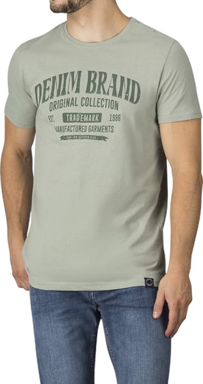 DENIMFY Heren T-Shirt DFNuri regular fit Groen S Ronde Hals Volwassenen t shirt heren met print