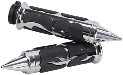 Dailygoods- Motorfiets Grips Ergonomisch Ontwerp - Handgrepen - Aluminiumlegering - Zwart/Chroom - 25mm - Comfortverbetering