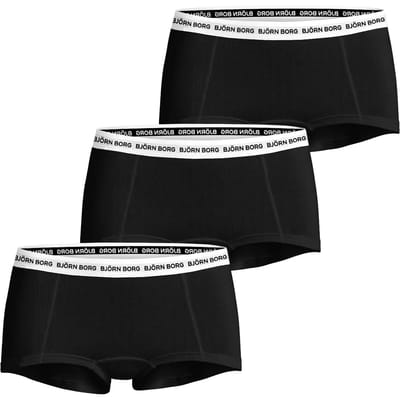Björn Borg Logo Onderbroeken Dames - Zacht Katoen - Zwart - 3 stuks - Maat XS