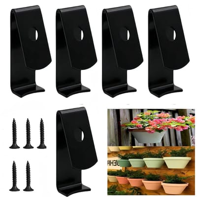 Bloempot Clips - Pot Hangers - Planten Ophangen - Ruimtebesparend Ontwerp - 5 Stuks - Zwart