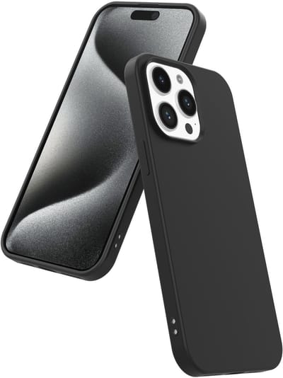 Smartphonica Telefoonhoesje Geschikt voor iPhone 15 Pro Siliconen met Zachte Beschermende Binnenkant - BackCover Case Soft Inside - Zwart geschikt voor iPhone 15 Pro