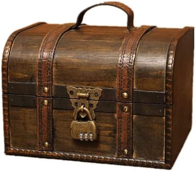 Houten Sieradendoos - Opbergkist Decoratief - Sieraden Opbergen - Oud-Hollands Design - 21.5x14.5x15cm - Bruin