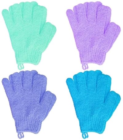 Exfoliërende Badhandschoenen - 4 Paar Dubbelzijdige Scrub Handschoenen voor Douche en Massage