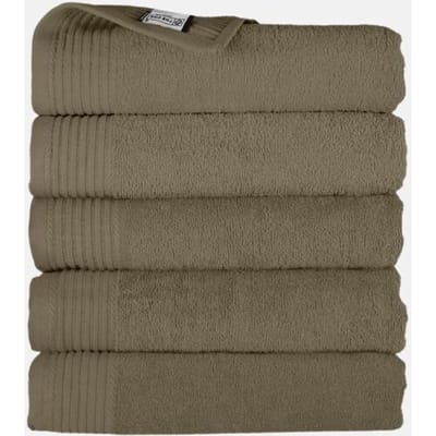 The One Towelling Handdoek - 50x100 cm - 5 stuks - Hotelkwaliteit - 450 g/m² - 100% Gekamd katoen - Olive Green