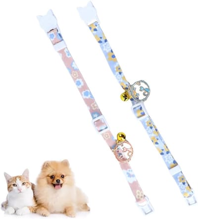 Verstelbare kattenhalsband met bel en hanger, anti-strangulatie, veilig en comfortabel, huisdieraccessoires, cadeau voor kattenliefhebbers