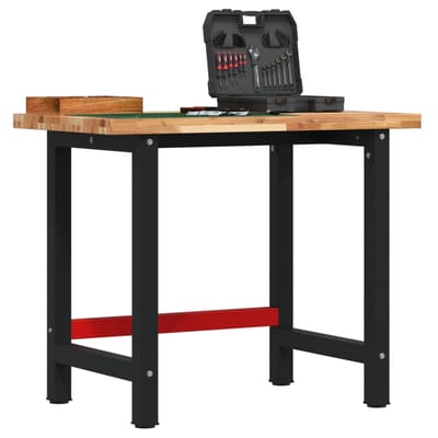 vidaXL - Werkbank - rechthoekig - 100x60x83 - cm - massief - acaciahout