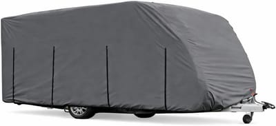 Caravanhoes 4 Seizoenen - Camper Beschermhoes - Winterklaar Maken - Waterdicht Ademend Materiaal - 470x225x225 cm - Grijs