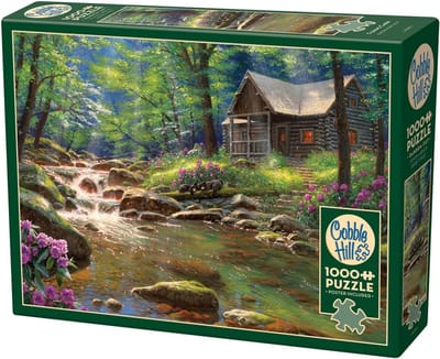 Legpuzzel 1000 stukjes - Landschapspuzzel Cottage - Ontspanning Thuis - Willekeurige Stukjes Vormen - 68 x 49 cm - Bospad