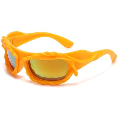 Lunettes de soleil Hip-hop personnalisées Y2k Lunettes de soleil de fête Nouvelles lunettes de soleil sportives polyvalentes Tendance Correction visuelle professionnelle orange