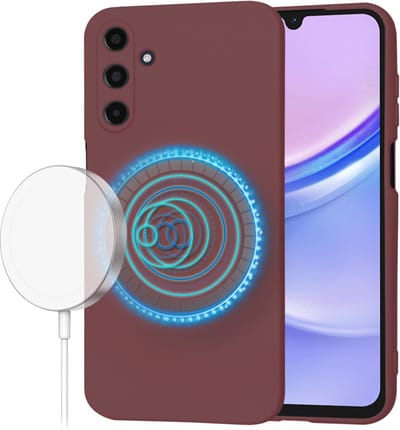 Hoesje geschikt voor Samsung Galaxy A15 4G/5G - Techsuit Soft Flex Silicone Back Cover - Geschikt voor MagSafe - Plum Red