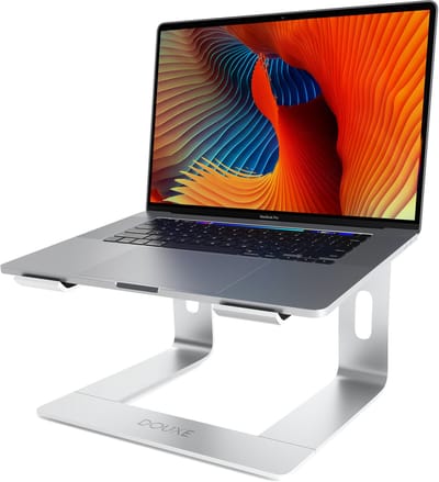 Douxe LP1 Laptopstandaard – Universele Laptop Verhoger 10-17 inch – Ergonomisch, Draagbaar & Ventilerend – Aluminium