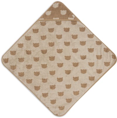Jollein Badcape Baby - Jersey / Badstof - 75x75 cm - Jacquard - Teddy Bear