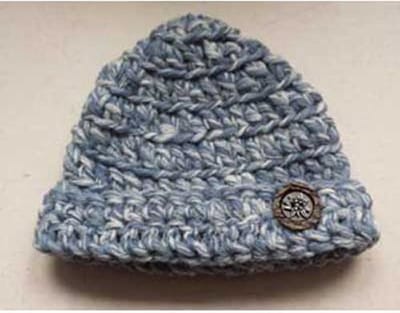 Toetie & Zo Handgemaakte Muts - Baby - Blauw - Wit - Gehaakt