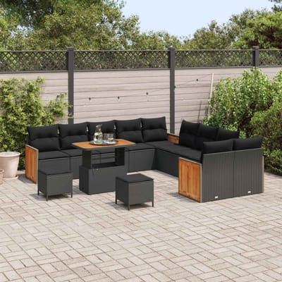 vidaXL - Tuinbank - Set - 13 - st - 13-Aantal - zitplaatsen - Zwart