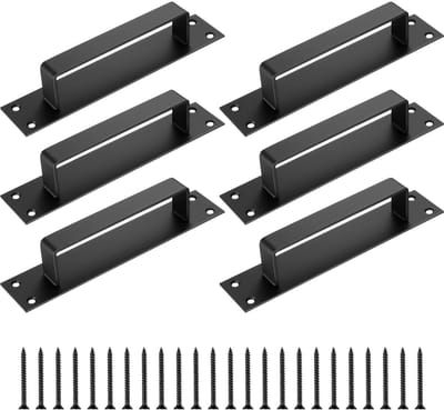 Schuifdeurgreep, schuurdeurgreep, deurgreep voor buiten, zwart, voor kasten, houten garage, tuin (200 mm)