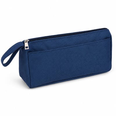 VHV-Stijlvolle Pennenzak Marineblauw - Minimalistisch Etui van Duurzaam Canvas - Dubbellaagse Etui met Grote Capaciteit - School Etui voor Studenten - Stationery Organizer