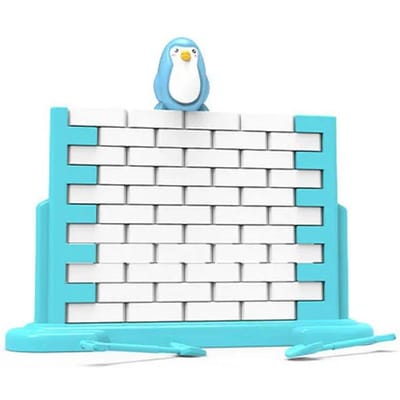 Mini Jeu Stratégique Brise-Glace Pingouin Fun Sauvetage Blocs d'Équilibre Interactifs Jeu de Société pour le Plaisir et l'Apprentissage en Famille Parent-Enfant blue