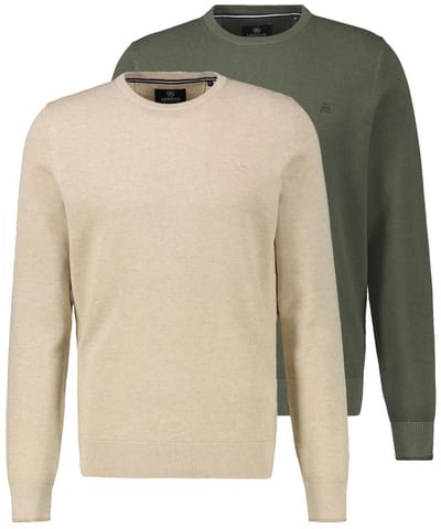 LERROS Heren trui 2 pack Basic