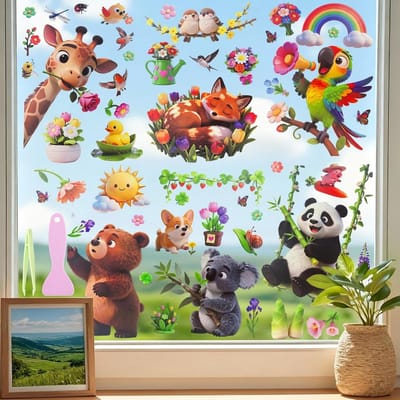 8 Stuks Raamstickers voor Lente, Prismatic Stickers voor Vensters, Vogelbescherming met Antibotsing Stickers voor Thuis en Kantoor