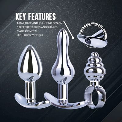 Uitstekende Power Hardware Gear Metalen Butt Plug Kit – Ring Pop