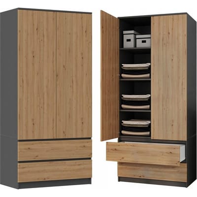 Malwa SS-90 ANTRACIET ARTISAN Kledingkast