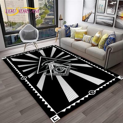 Tapis maçonnique Illuminati avec anneau de franc-maçonnerie, pour la maison, le salon, la chambre à coucher, le canapé, paillasson décoratif, tapis de sol antidérapant pour enfants 40x60cm