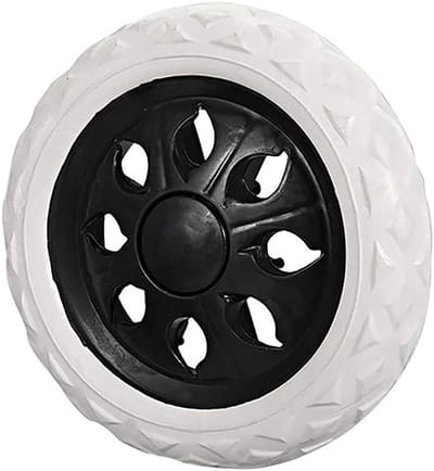 Allecto Plus - Winkelwagen Wielen Vervanging - Reservewielen - Wit - Lozenge Reliëf - Foam - Exterieur - Pushcart - Bagagewagen - Fiets - Zwart