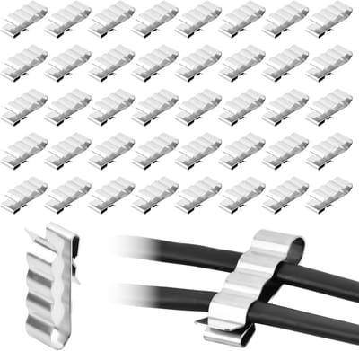 Kabelklemmen Zonnepanelen - Draadklemmen Fotovoltaïsch - Veilig Kabelbeheer - Unieke Concave Structuur - 50 Stuks - Zilver