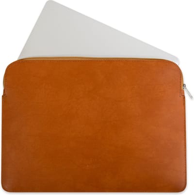 Baltan Leren Laptophoes - Met Rits - Tot 14 inch - Bruin