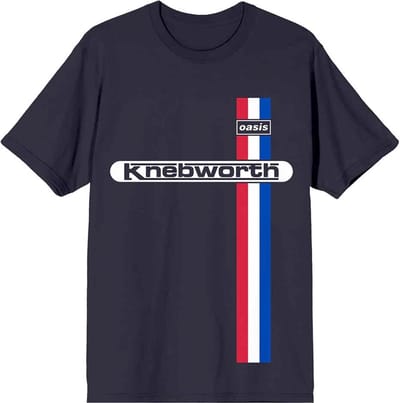 Oasis - Knebworth Vertical Stripe Heren T-shirt - S - Blauw