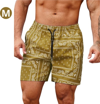 Bovista Zwembroek Heren - Zwem Broek Mannen - Badkleding - Zwemmen - Jongens - Swimming Shorts - Zomerbroek - Met Zakken - Khaki - Maat M