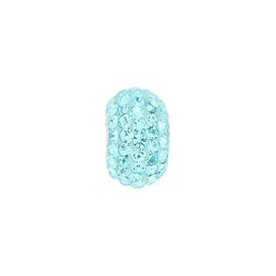 Blinx Jewels Zilveren Hanger Lichtblauwe Bol Steentjes Strass
