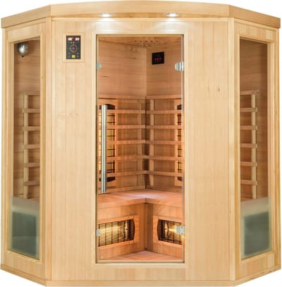 Infraroodsauna (hoeksauna) - Appolon 3C - 3 tot 4 personen - Canadees sparrenhout - LED verlichting - Muziekaansluiting - En meer