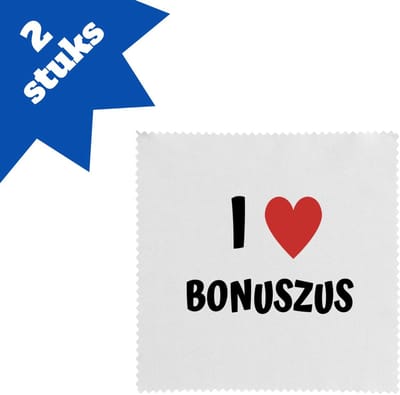 Akyol - i love bonuszus brillendoekjes - Zus - de liefste bonuszus - verjaardag - cadeautje voor zus - zus artikelen - kado - geschenk - 17,8 bij 17,8 cm - 2 stuks