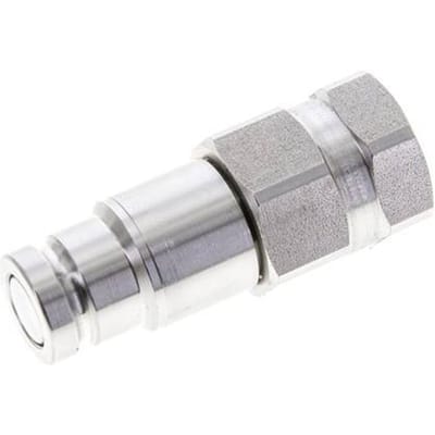 RVS DN 10 Vlakdichtende Koppeling Insteeknippel G 1/2 inch Binnendraad ISO 16028 D 19.7mm