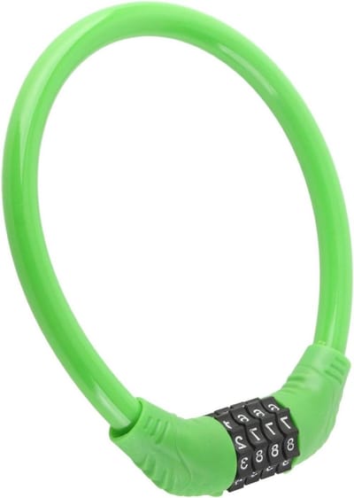 Fietsslot Kabel - Fietsbeveiliging Cijferslot - Fiets Beveiligen - 4-Cijferig Wachtwoord - 13 x 13 x 2 cm - Groen