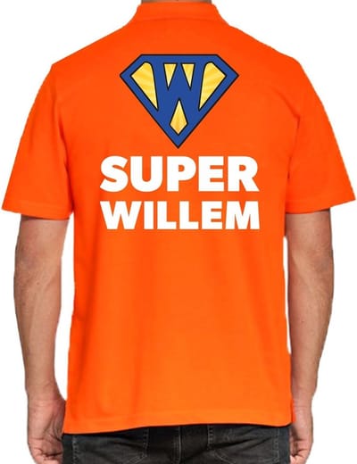 Koningsdag grote maten poloshirt / polo t-shirt met Super Willem oranje voor heren - Koningsdag kleding/ shirts XXXL