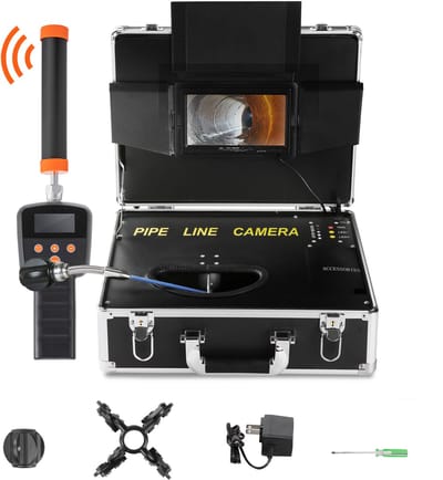 Rioolinspectiecamera, 18 CM Scherm, 40 M Kabel - 480p Resolutie - Met 512 Hz Locator, Met 480p Scherm - Ideaal voor Pijpleidinginspecties