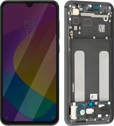 Xiaomi, Scherm + Kader Geschikt voor Xiaomi Mi 9 Lite Volledig blok Origineel scherm, Grijs